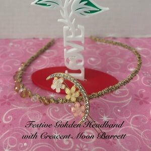 Festive Golden Headband with Crescent Moon Barrett